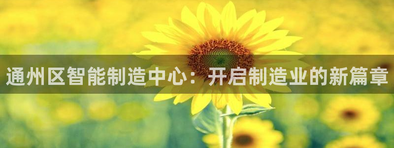 门徒娱乐跑路了：通州区智能制造中心：开启制造业的新篇章