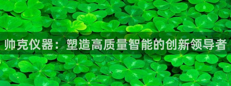 门徒娱乐注册会判官333OO：帅克仪器：塑造高质量智能的创新